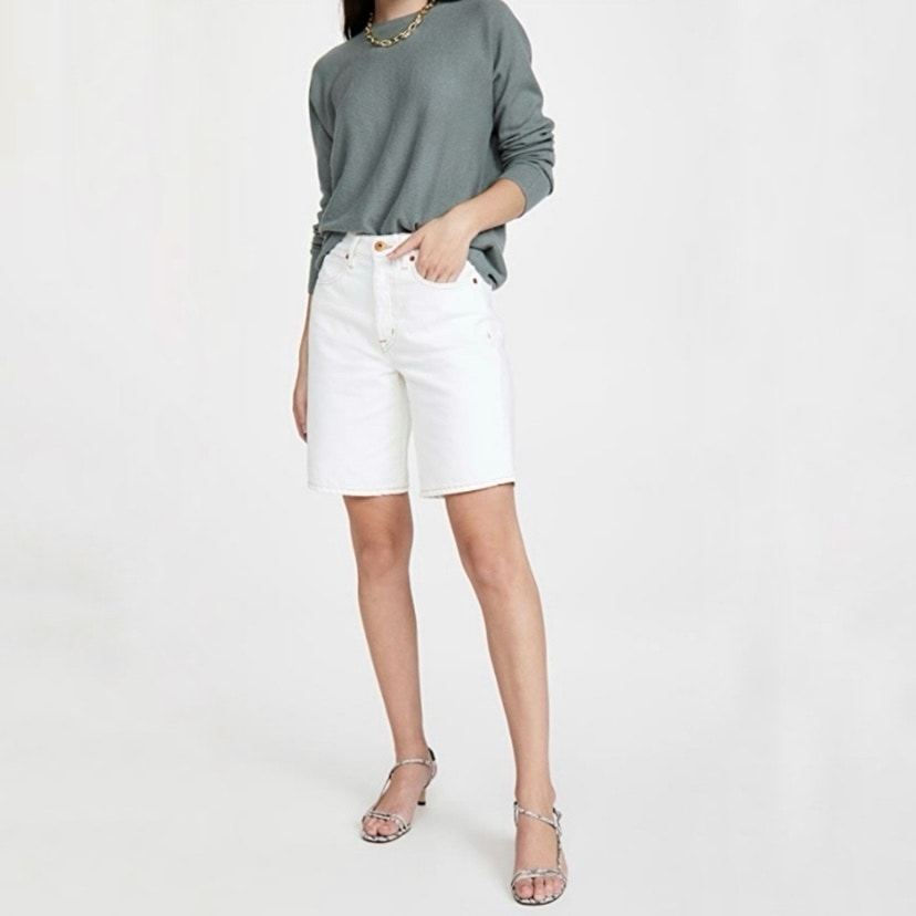 Nwt Slvrlake London Short Natural White Relaxed High Rise Jorts Coastal Size 32